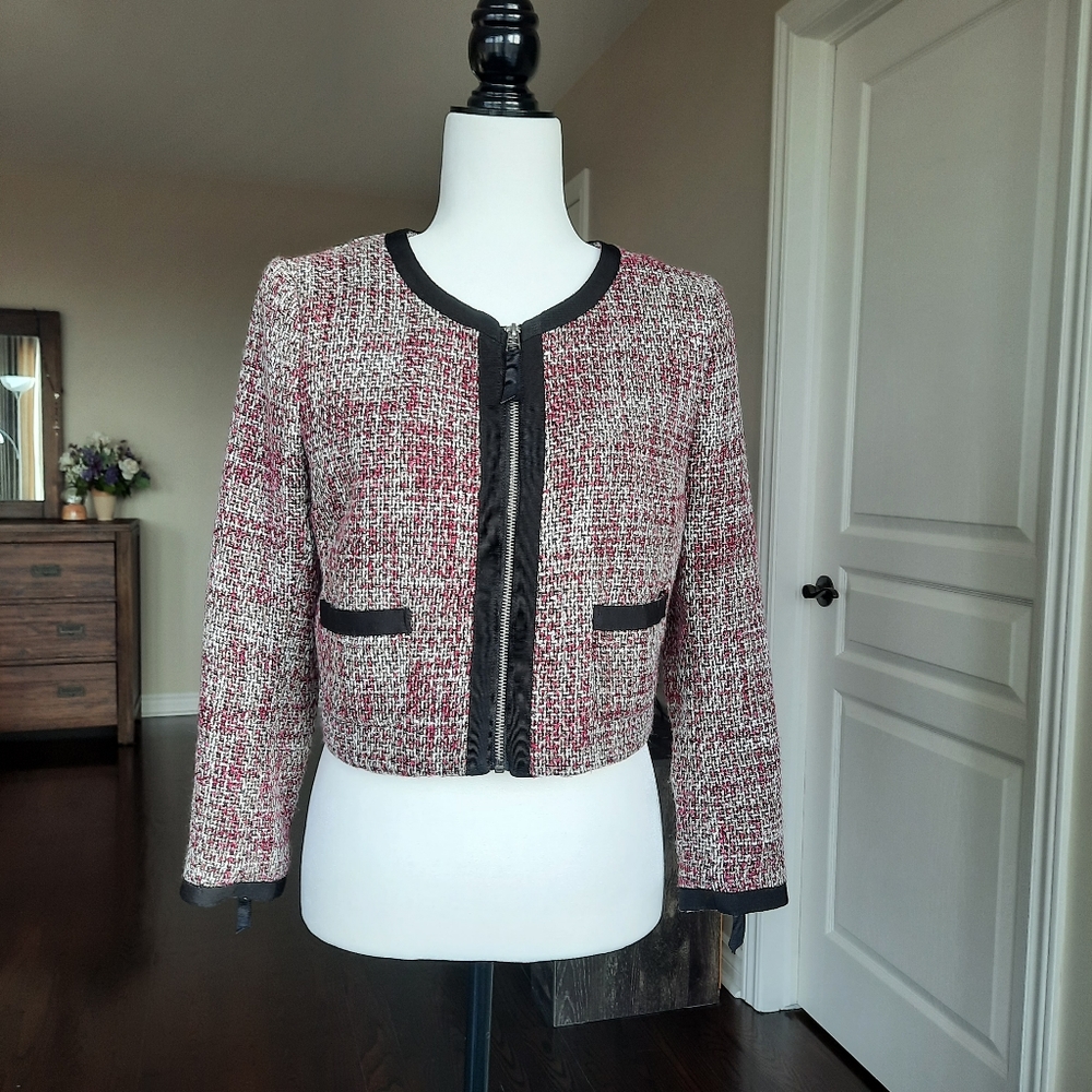 Divided H&M Pink Tweed Jacket Size 6